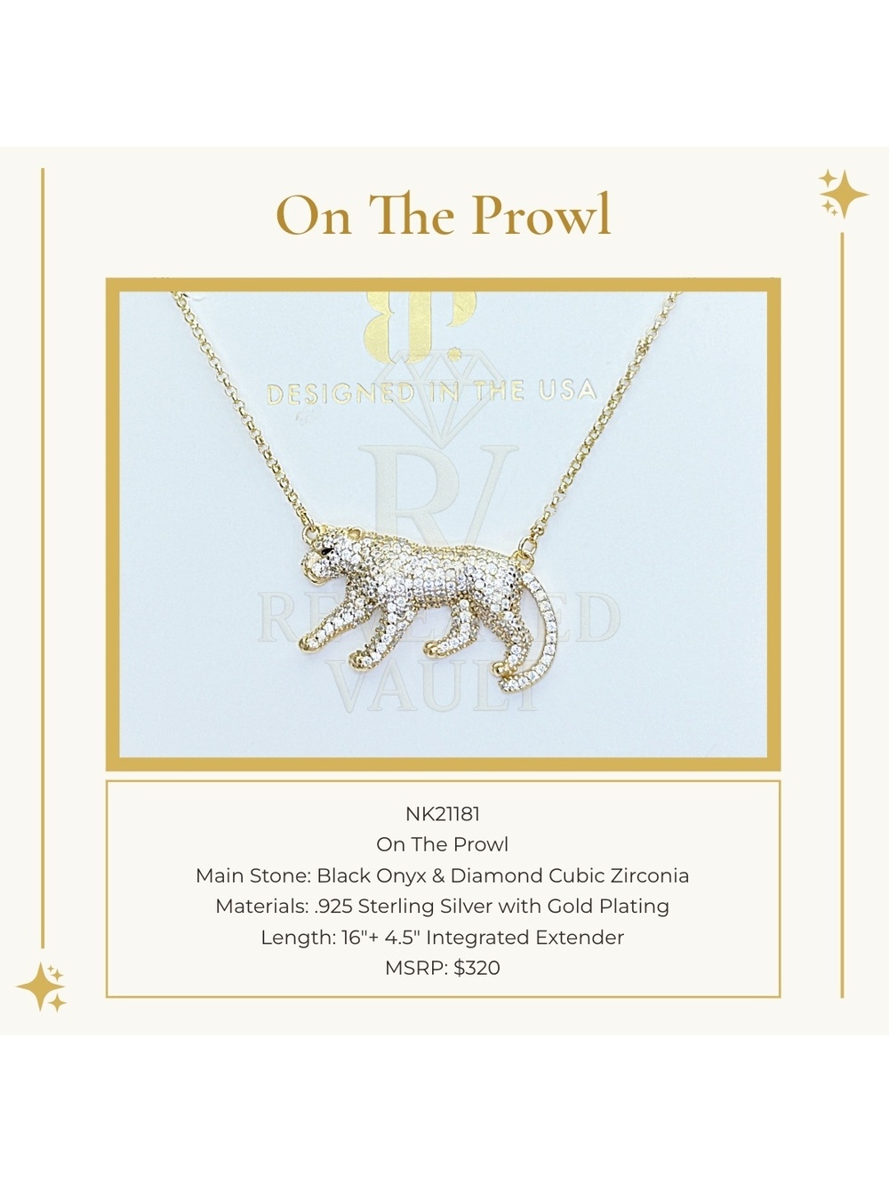 On The Prowl - Sterling Club Vermeil